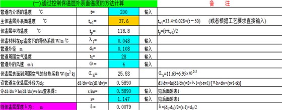 通過(guò)控制保溫層外表面溫度的計(jì)算方法