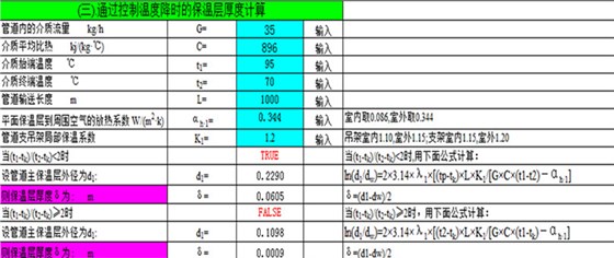 通過(guò)控制溫度降時(shí)的保溫層厚度計(jì)算