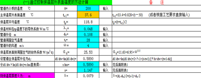 通過(guò)控制保溫層外表面溫度的計(jì)算方法