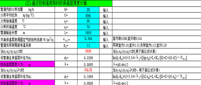 通過(guò)控制溫度降時(shí)的保溫層厚度計(jì)算